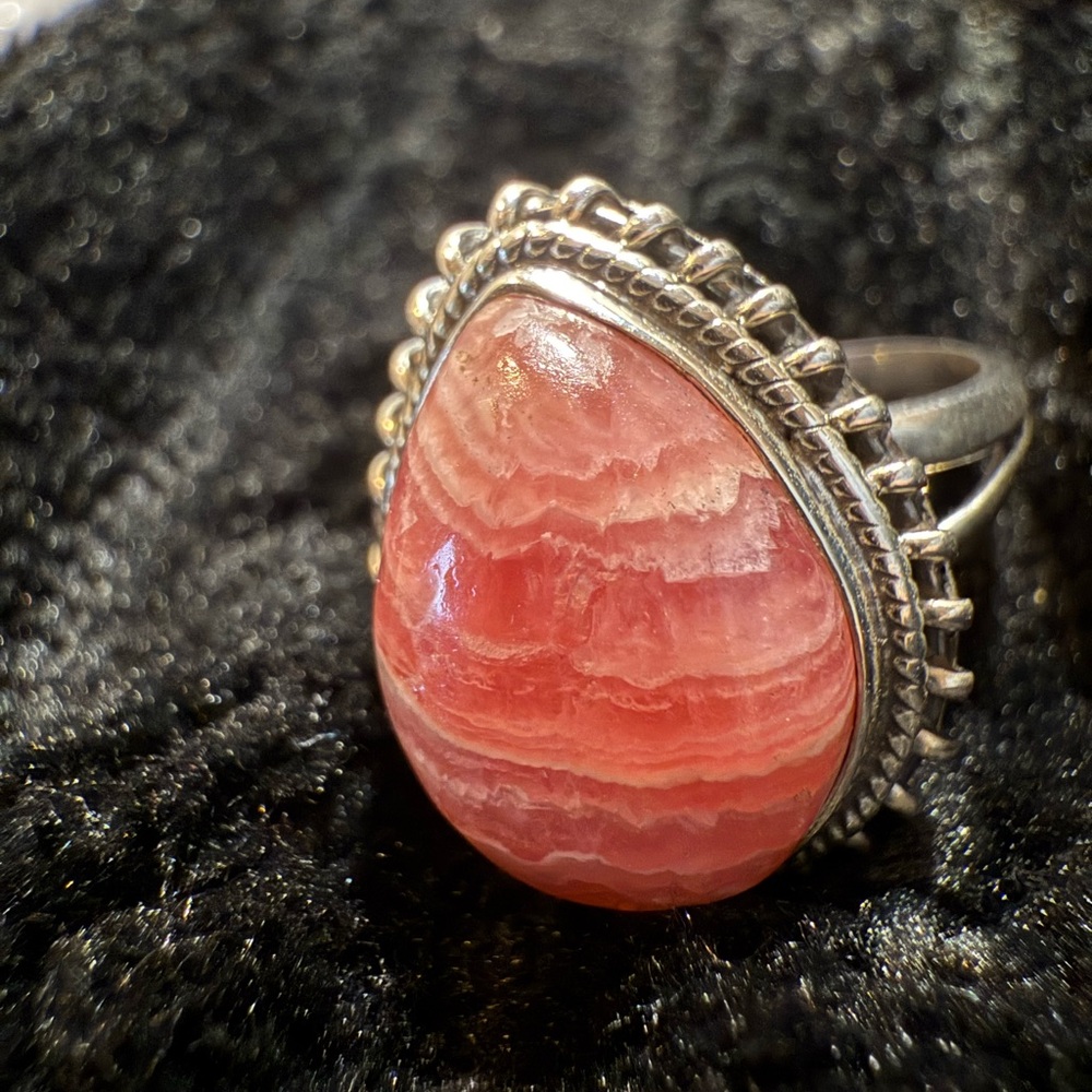 Rhodochrosite Stone Ring